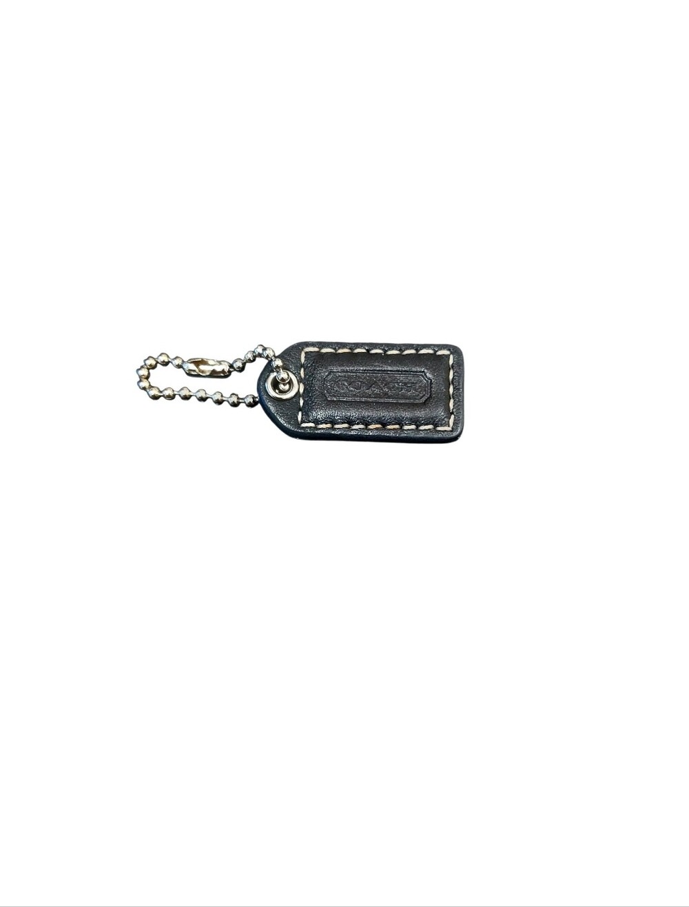 Coach Vintage Leather Hangtag W/Chrome HW Measures 1.5" X .75"